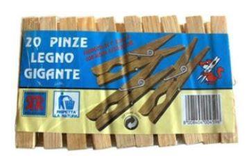 PINZE PANNI LEGNO GIGANTI 20PZ SPAZZOLCASA                         60/CT